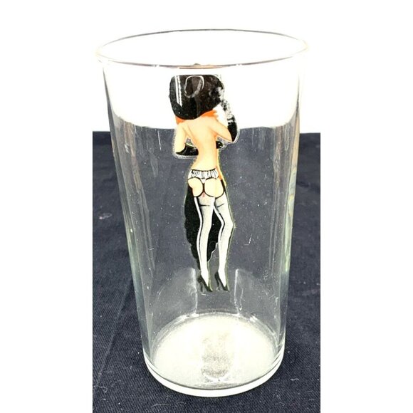 Peek-A-Boo Painted Pin Up Nude Lady Glasses Lot of 4 Women of the World Vtg - Picture 6 of 10